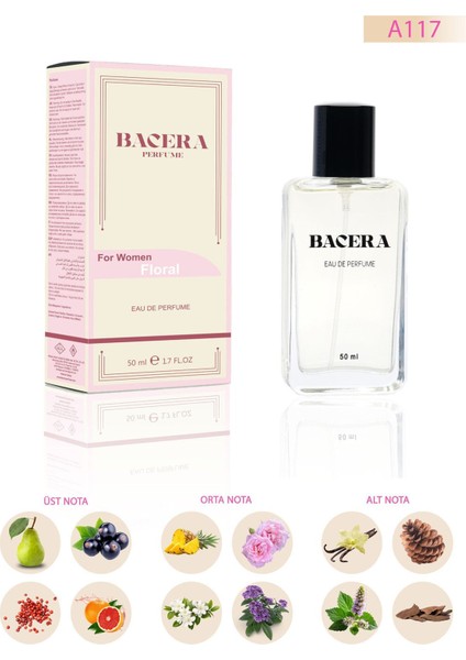 Bacera A117 Floral Kadın Parfüm 50 ml modelleri