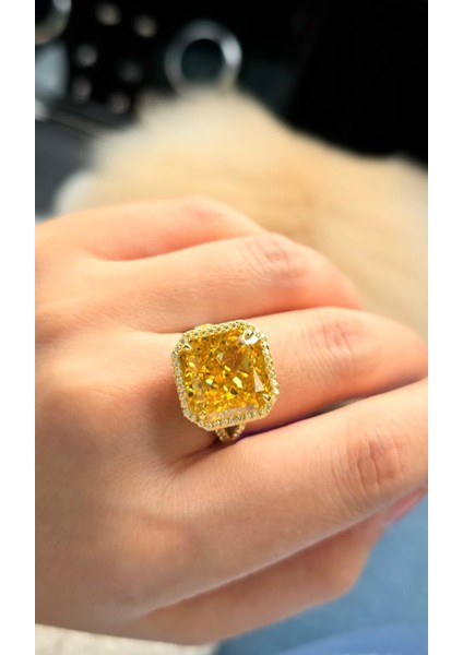 Ithal Sarı Tamtur Damla Geniş Vıp Gümüş Yüzük fırsatları