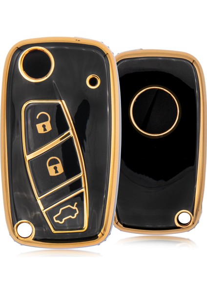 Linea Bravo Punto 3 Buton Sustalı Nano Anahtar Kılıfı Siyah
