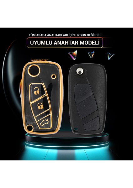 Linea Bravo Punto 3 Buton Sustalı Nano Anahtar Kılıfı Siyah