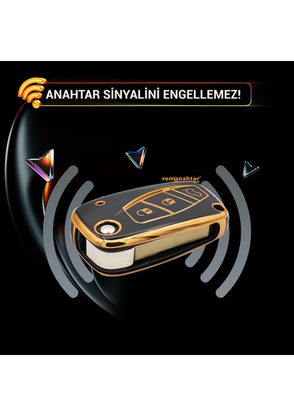 Linea Bravo Punto 3 Buton Sustalı Nano Anahtar Kılıfı Siyah