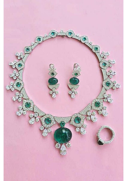 Ithal Kök Zümrüt Vıp Figürlü Damla Gümüş Yüzük fırsatları