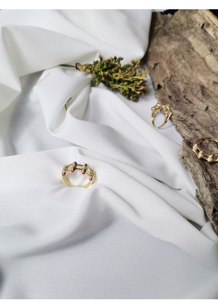 Kadın Gold Renk Leyla Jessica Model Zirkon Taşlı Ayarlanabilir Yüzük fiyatları