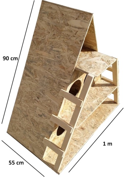 Kedi Evi Dış Ortam Uygun Ahşap Kedi Evi Osb 100x90x55 cm fırsatları
