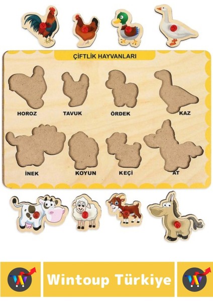 Premium Eğlenceli Eğitici Görsel Algı Problem Çözme Becerisi Çocuk Puzzle Çiftlik Hayvanları fiyatları