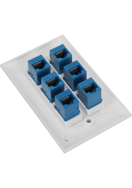 Cat 6 Ethernet Duvar Plakası 6 Port, Ethernet Duvar Plakası Dişi-Dişi Çıkarılabilir Cat7/6/6e/5/5e ile Uyumlu (Yurt Dışından)