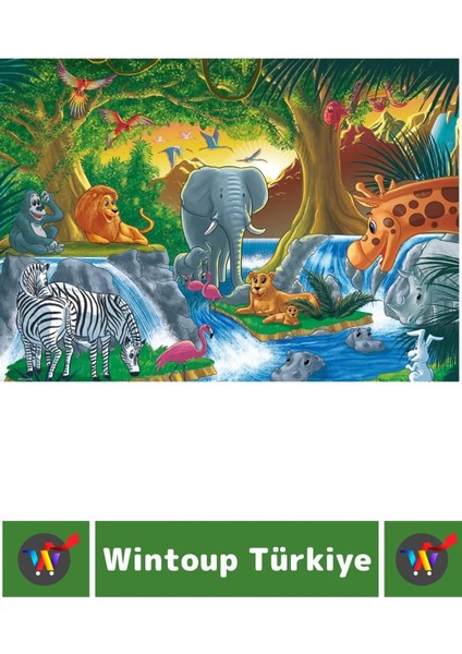 Eğlenceli Eğitici Görsel Algı Problem Çözme Becerisi Çocuk Puzzle 24 Prça Büyük Boy Orman Hayvanları fiyatları