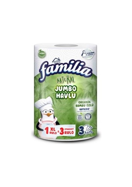 Natural Jumbo Havlu 1 Xl=3 Rulo