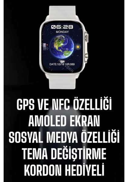 Akıllı Saat Android ve Ios Uyumlu Nfc ve Gps Özelliği Arama Cevaplayan