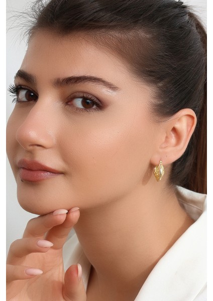 Kadın 925 Ayar Gümüş Zirkon Taşlı Küpe