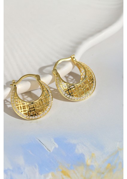 Kadın 925 Ayar Gümüş Zirkon Taşlı Küpe modelleri