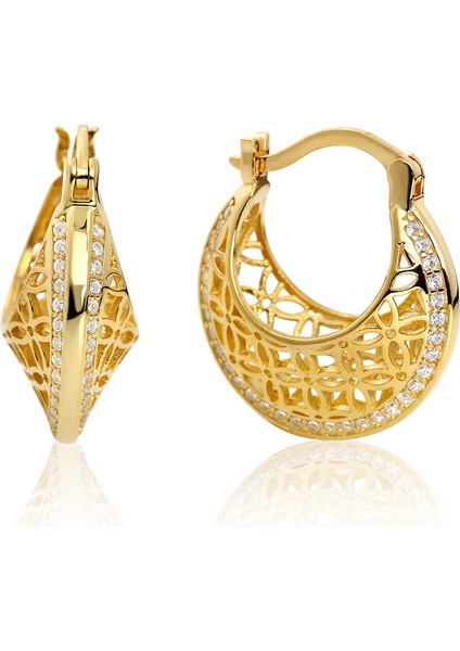 Kadın 925 Ayar Gümüş Zirkon Taşlı Küpe fırsatları