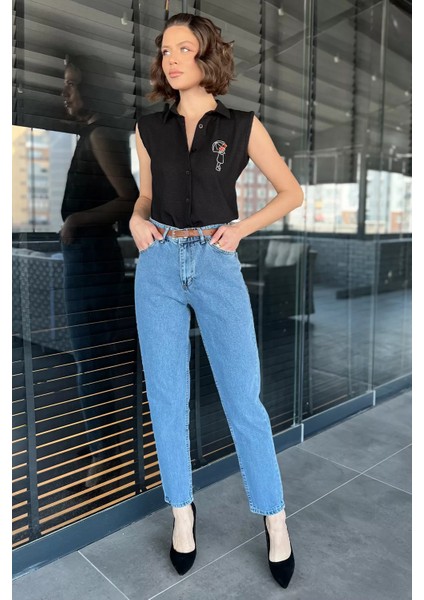 Dar Paça Kemerli Kadın Jean Kot Pantolon fiyatları