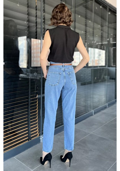 Dar Paça Kemerli Kadın Jean Kot Pantolon modelleri