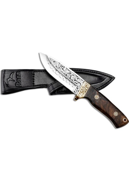 Bora 418 Wild Boar Kök Ceviz Saplı Gravürlü Bıçak
