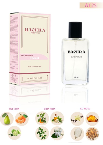Bacera A125 Floral Kadın Parfüm 50 ml