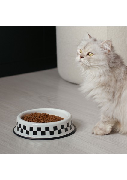 Emaye Kedi Köpek Mama ve Su Kabı Dama