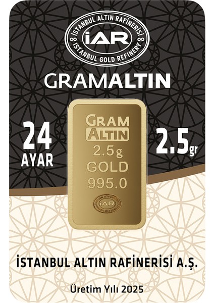 2,5 Gram Külçe Gram Altın Iar 24 Ayar