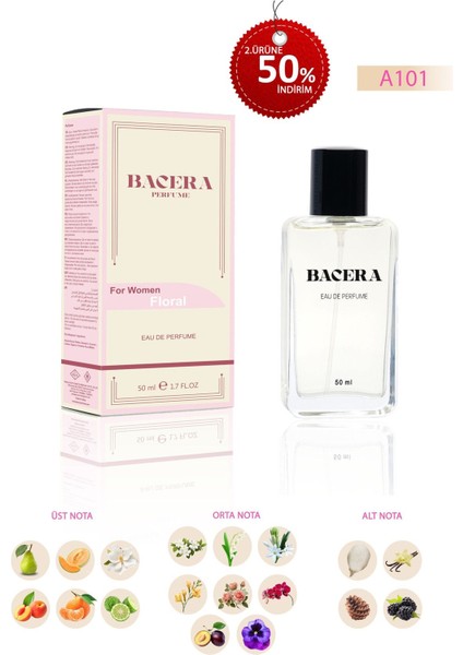 Bacera A101 Floral Kadın Parfüm 50 ml