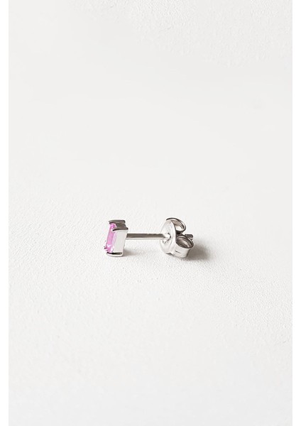 Tekli Ithal Mini Fuşya Baget Gümüş Küpe modelleri