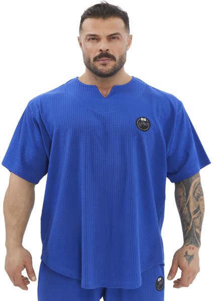 Oversize T-Shirt Pamuklu, Armalı Rag Top Big Sam 3377