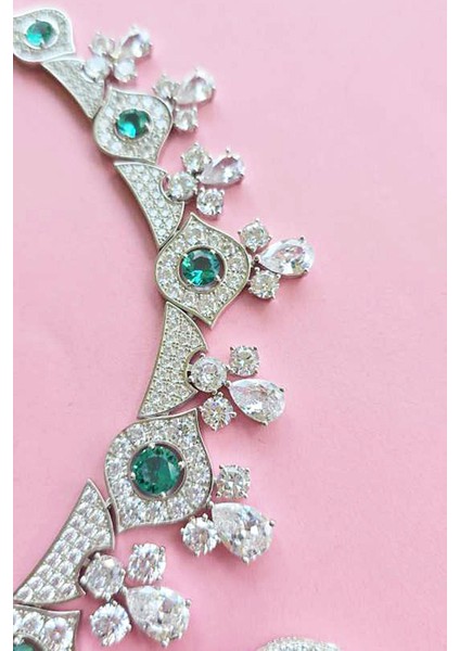 Ithal Kök Zümrüt Vıp Figürlü Damla Gümüş Kolye indirimleri