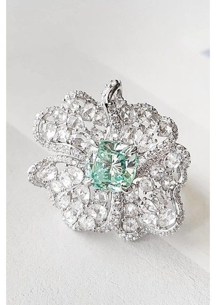 Ithal Mozanit D Color Sirius Gümüş Yüzük