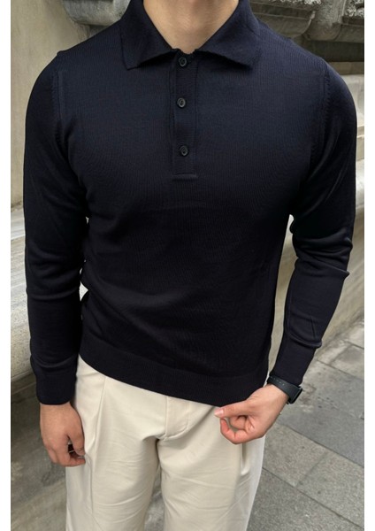 Erkek Standart Fit Normal Kesim Polo Yaka Triko Kazak modelleri
