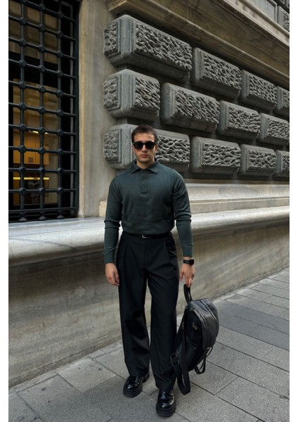 Erkek Standart Fit Normal Kesim Polo Yaka Triko Kazak fiyatları