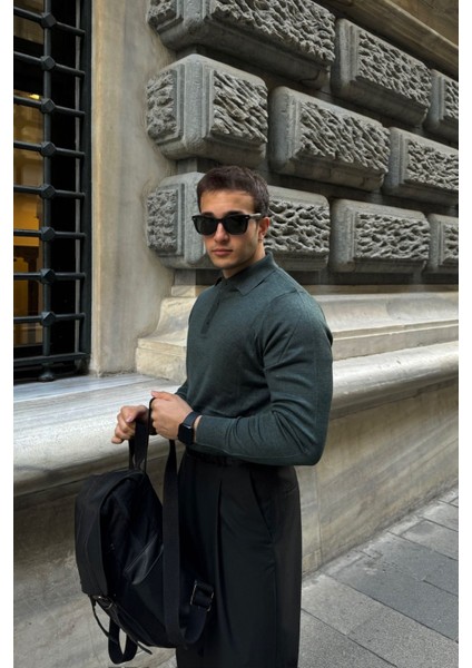 Erkek Standart Fit Normal Kesim Polo Yaka Triko Kazak modelleri