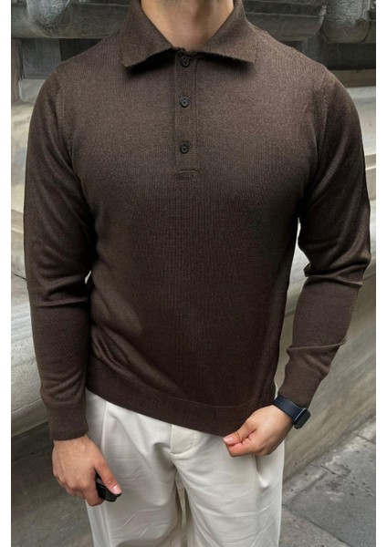 Erkek Standart Fit Normal Kesim Polo Yaka Triko Kazak modelleri