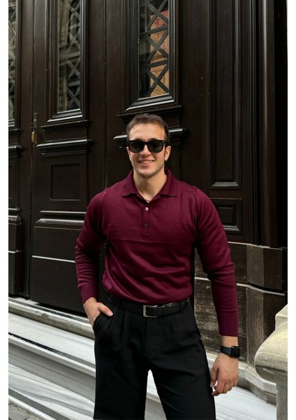 Erkek Standart Fit Normal Kesim Polo Yaka Triko Kazak modelleri