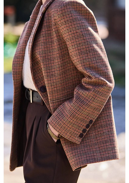 Kazayağı Desenli Blazer