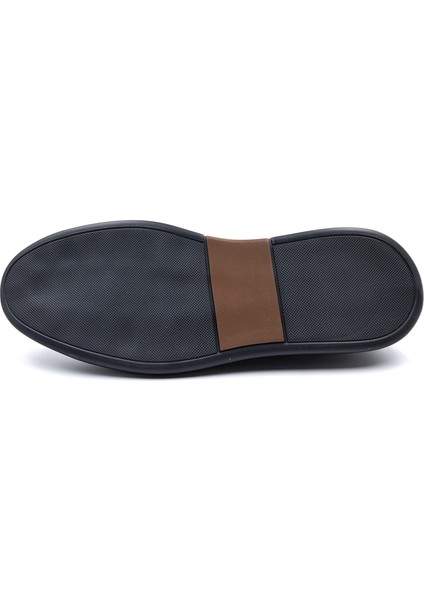 M21193 Deri Sade Tasarım Erkek Siyah Loafer Makosen Ayakkabı indirimleri