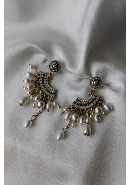 İncili ve Zirkon Taşlı Vintage Sallantılı Küpe fiyatları