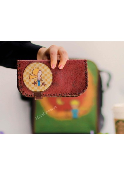 Küçük Prens Figürlü Büyük Postacı Kol Çantası Etnik Bohem Style Çanta Siyah, Cüzdan Bordo Kombin modelleri