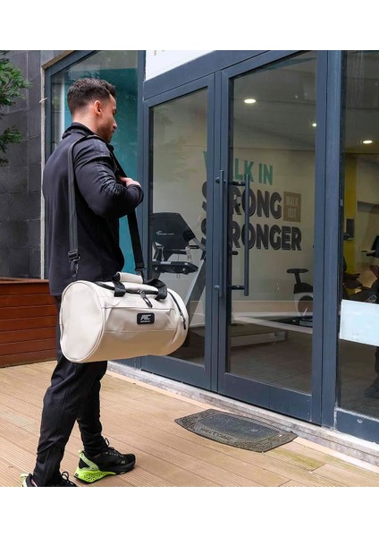 Elite Duffel Bag Silindir Spor Çanta Bej 28 L