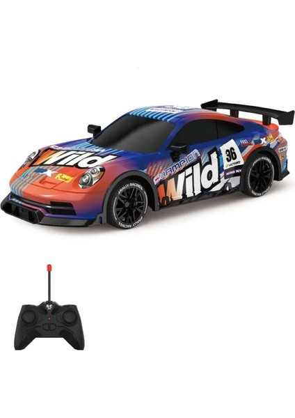 1:18 Wild Kumandalı Full Fonksi̇yon Işıklı Araba Turuncu Mavi̇