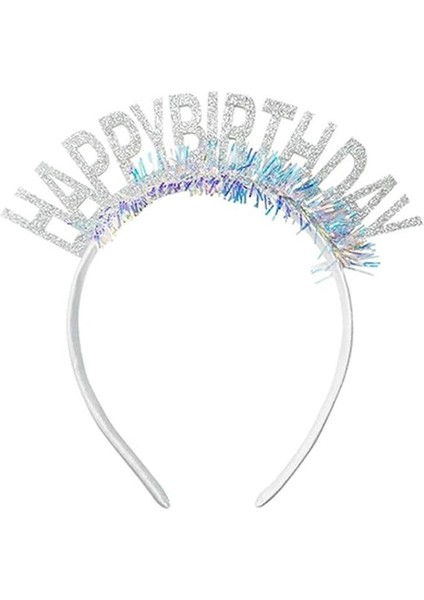 Happy Birthday Yazılı Doğum Günü Taç parti Kostüm Aksesuarı gümüş fiyatları