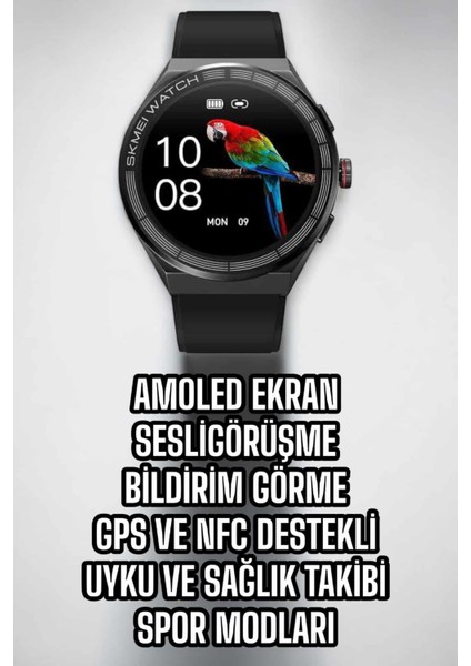 Akıllı Saat Dokunmatik Ekran Sesli Görüşme ve Bildirim Görme Sağlık Takibi