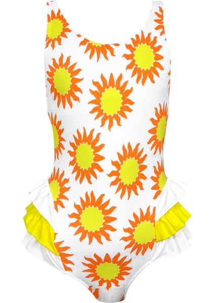 Askılı Güneş Desenli Fırfırlı Kız Çocuk Mayo By Nessi Byrd