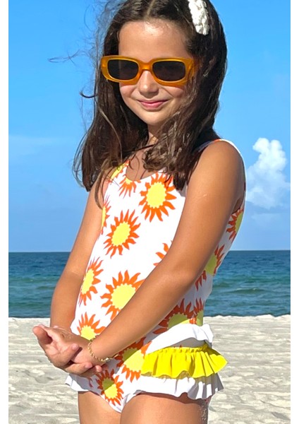 Askılı Güneş Desenli Fırfırlı Kız Çocuk Mayo By Nessi Byrd fiyatları