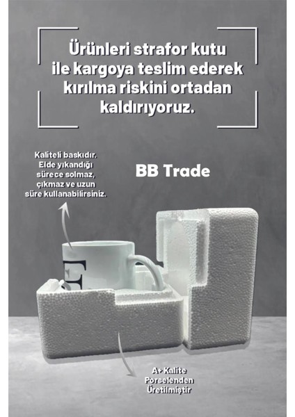 Mavi Yıldız Tasarımlı Beyaz Seramik Baskılı Kupa Bardak 330 ml fiyatları