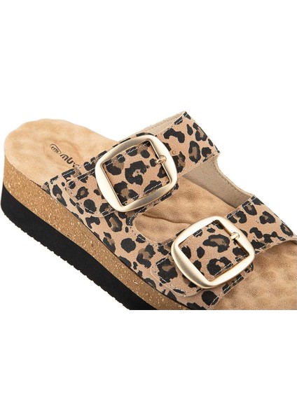Pantai Anatomik Taban Kadın Terlik Leopar modelleri