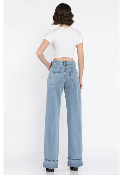 Duble Paça Kadın Mom Jean Kot Pantolon modelleri