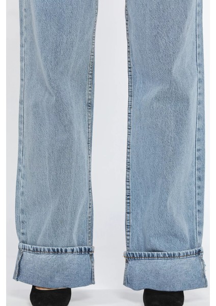 Duble Paça Kadın Mom Jean Kot Pantolon fırsatları