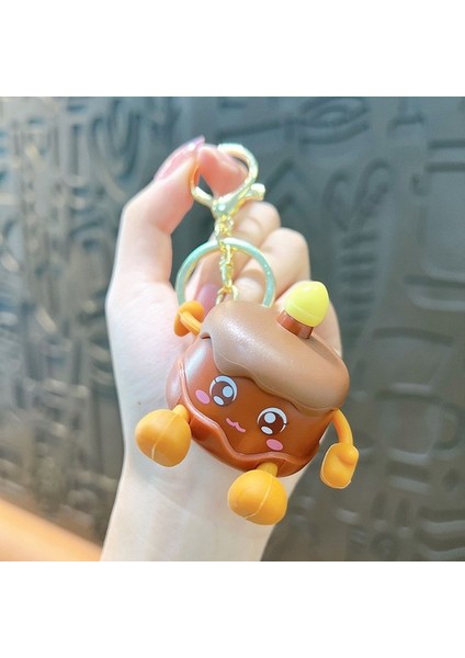 Yaratıcı Ses Mutlu Doğum Günü Parlayan Cake Keychain Jewelry Pendant Karitat Dolar Keychain (Yurt Dışından)
