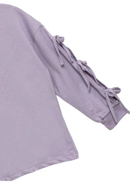 Kız Çocuk %100 Pamuk Fiyonklu Lila Sweatshirt - Rahat ve Şık Stil modelleri