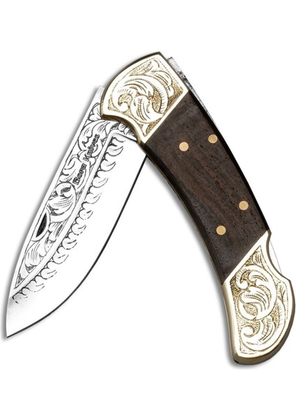 Bora 205 Büyük Boy Kök Ceviz Saplı Gravürlü Çakı modelleri