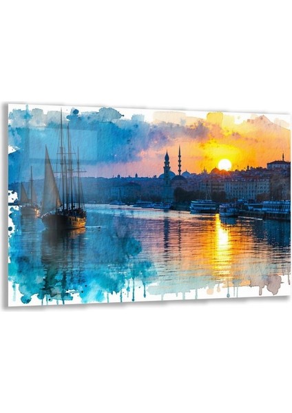 Doğa Manzaralı Cam Tablo - Istanbul - Yatay Motif 02-015